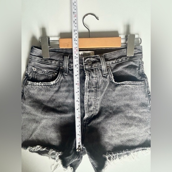 AGOLDE  Dee Short in Moxy denim jeans size 25 black grey high waisted - Picture 9 of 10